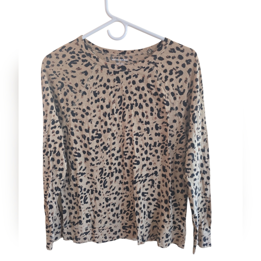 Banana Republic Tan and Black Patterned Top